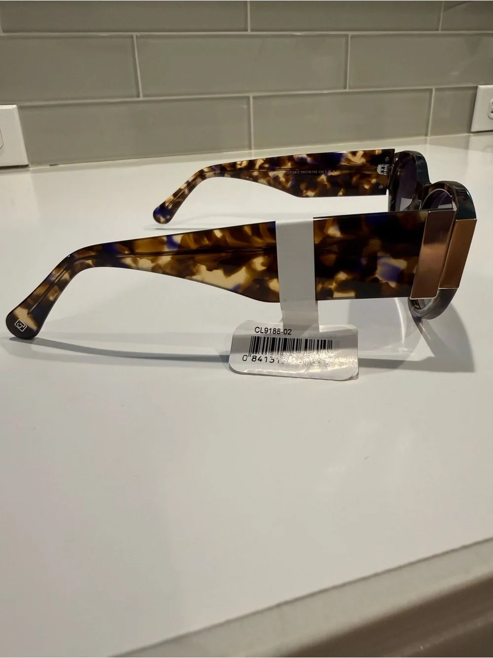 NEW Carolina Lemke Berlin Dree Brown & Blue Demi Cat Eye Sunglasses CL9188